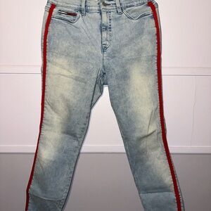 Women’s Tommy Hilfiger Light Blue Jeans with Red Stripe